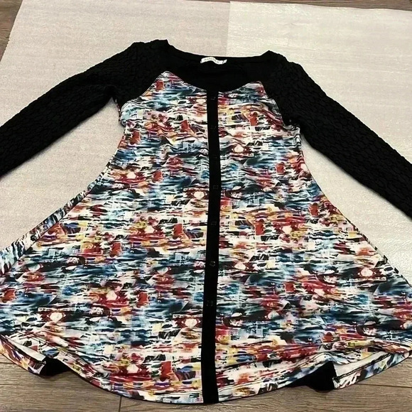 ❤️2/$50❤️[sz1]Maloka Pullover Multi Coloured Abstract Tunic Sweater Jersey Dress - Picture 10 of 10